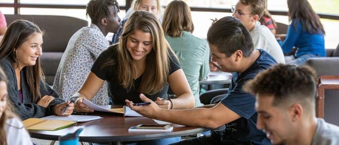 Students in the B Building